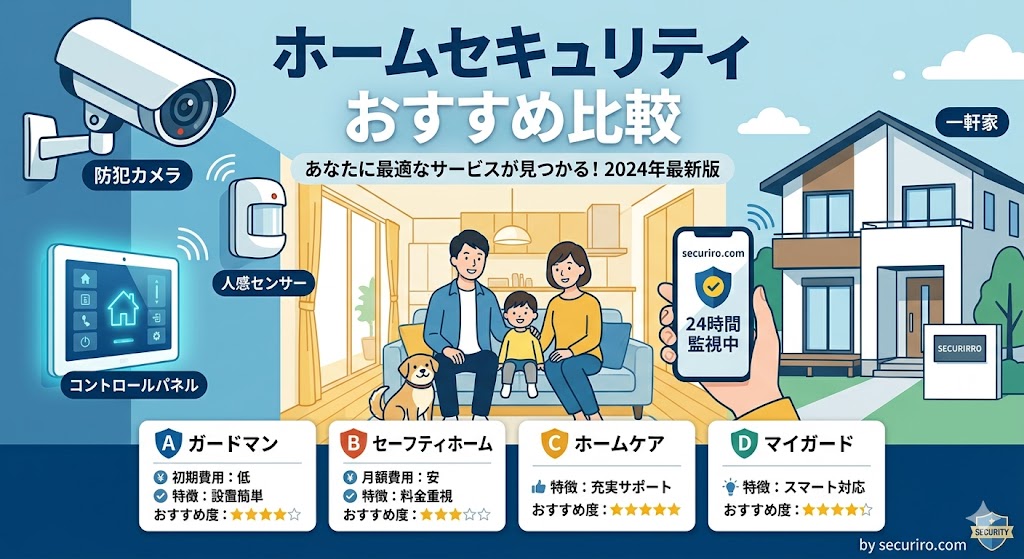【2026年最新】ホームセキュリティおすすめ比較ランキング｜SECOM・ALSOK・関電SOS・MANOMAを徹底解説