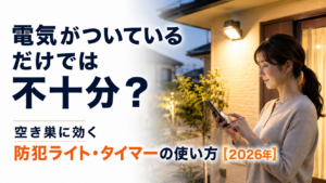 電気がついているだけでは不十分？空き巣に効く防犯ライト・タイマーの使い方【2026年】