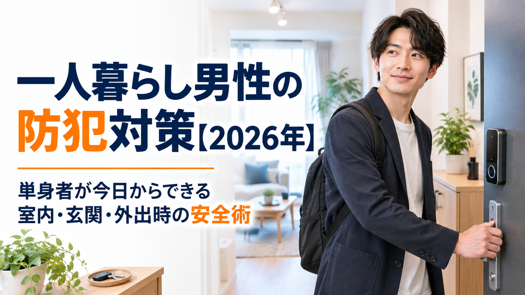 一人暮らし男性の防犯対策【2026年】単身者が今日からできる室内・玄関・外出時の安全術