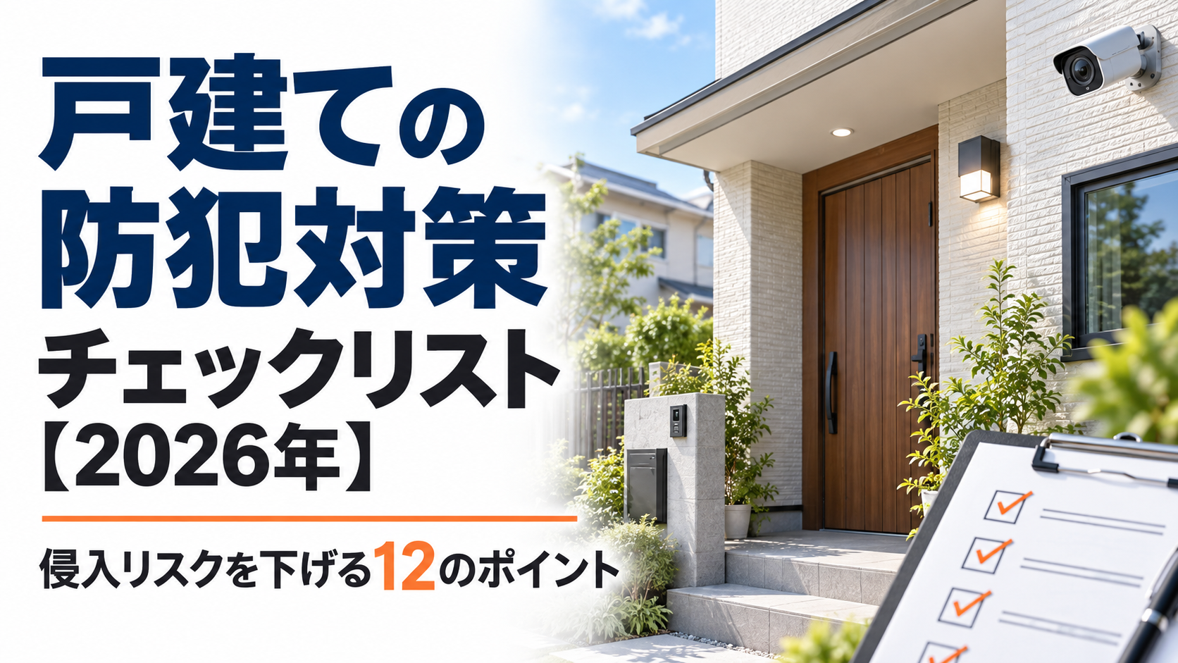 戸建ての防犯対策チェックリスト【2026年】侵入リスクを下げる12のポイント