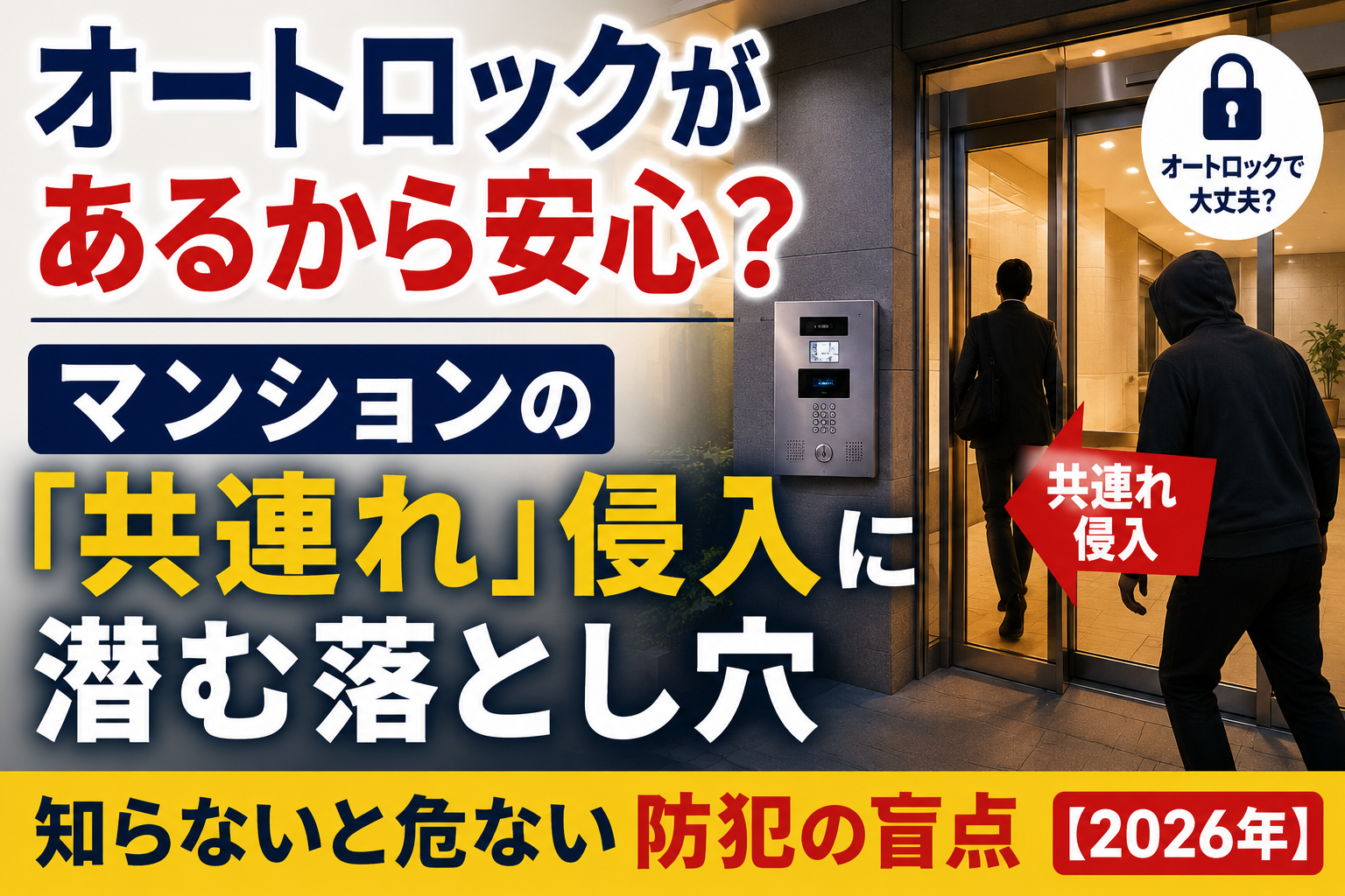 オートロックがあるから安心?マンションの「共連れ」侵入に潜む落とし穴【2026年】